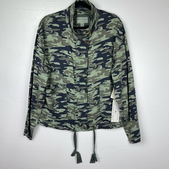 Anthropologie Marrakech Green Camo Jacket Size Large NWT - Picture 2 of 12